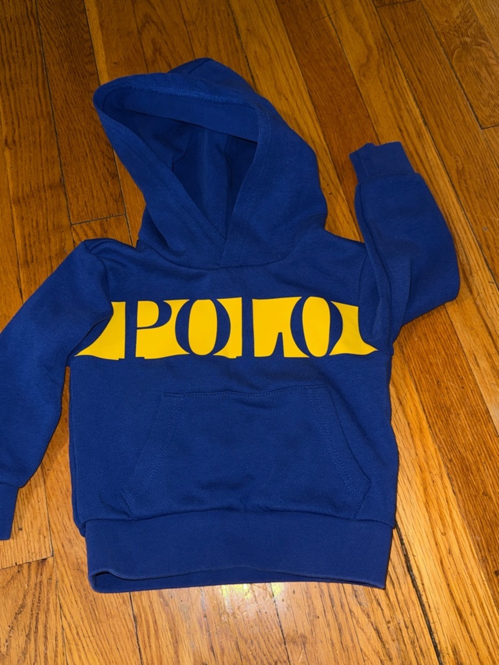 Polo by Ralph Lauren Royal Blue Hoodie with Yellow Logo LIKE NEW 2T